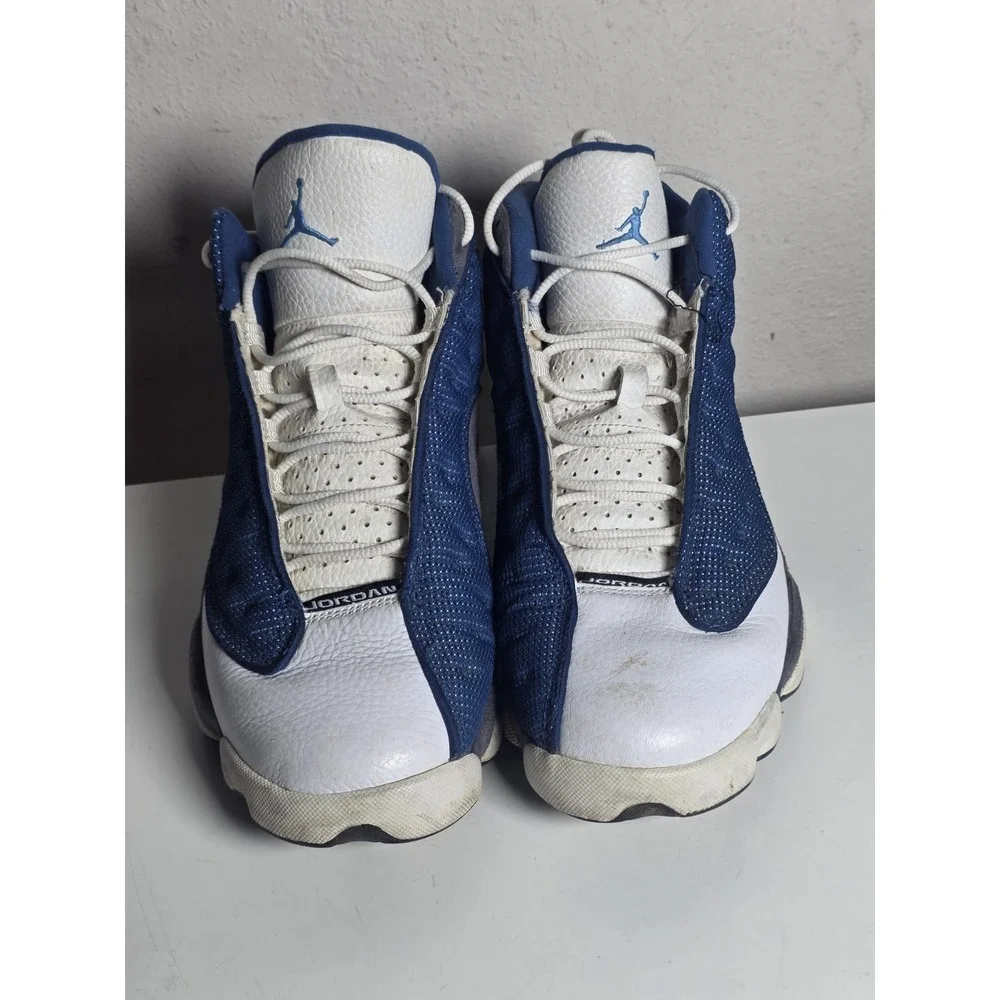 Jordan 13 Retro Mid Flint Size 9.5 Men's Authentic.  Blue And White